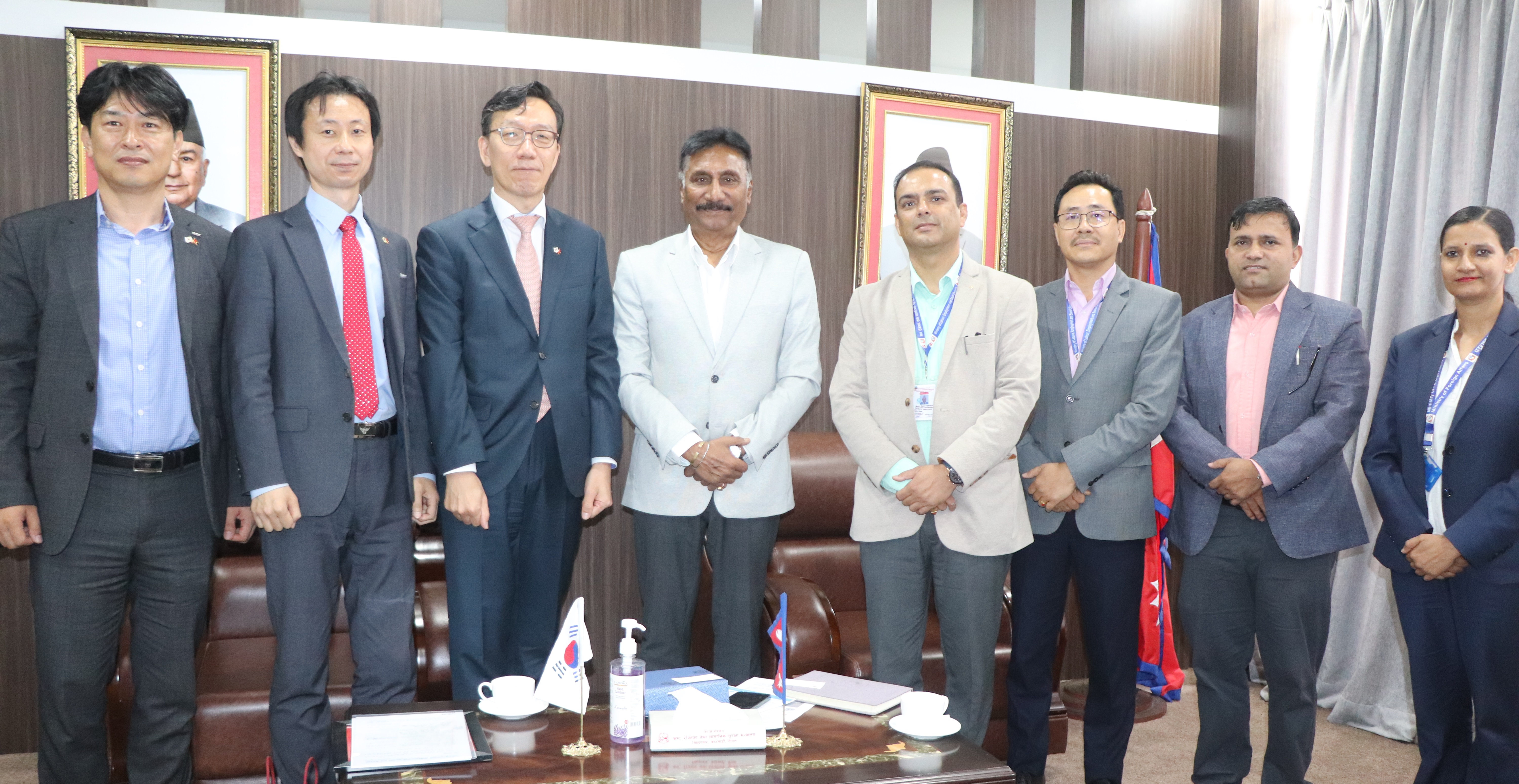 image for H.E. the Ambassador of Republic of Korea to Nepal Mr. Park Tae-young Courtesy meeting with Honorable Minister Mr. Sharat Singh Bhandari on 21 July 2023.